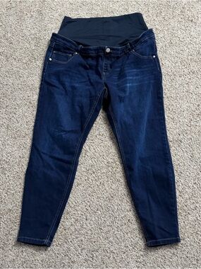 Dark Blue Maternity Jeans with Support Panel